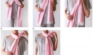长条真丝丝巾的各种围法 长丝巾的各种围法
